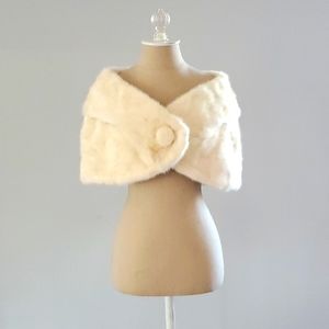 Real Fur White Mink Cape/Shawl/Stole Satin Lining Pristing Condition Bri…